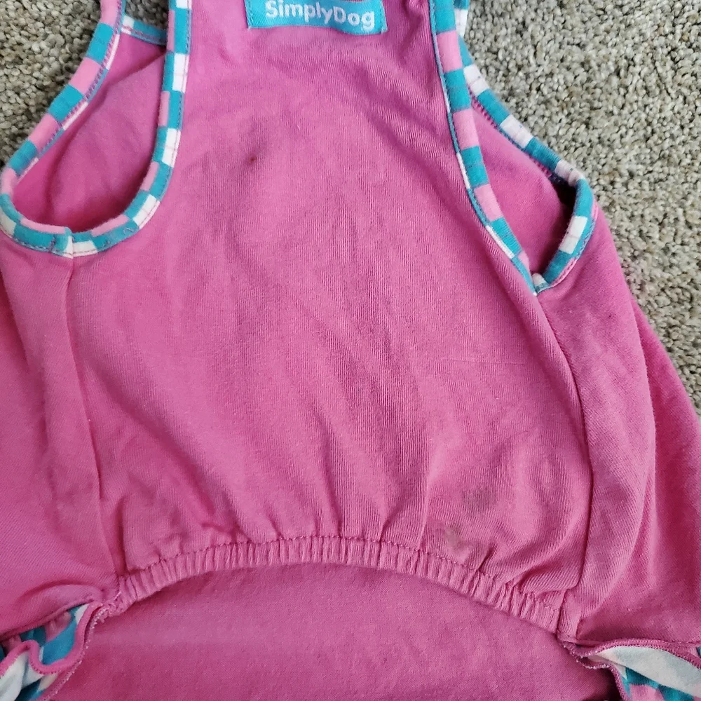 Trophy Dog Dress Pink and‎ Blue by SimplyDog Size Small